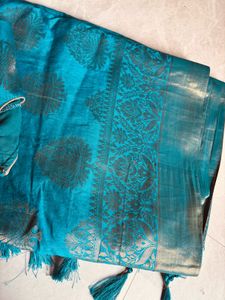Teal Banarasi Silk Saree
