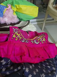 Designer Pink &amp; Navy Lehenga Choli Set