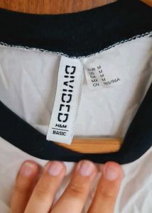 White &amp; Black Raglan Tee