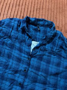 Blue Plaid Long Sleeve Shirt