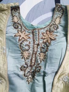 Elegant Embroidered Gown with Jacket