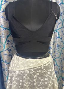 Chic Black Wrap Crop Top