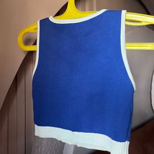Blue Vegan Crop Top