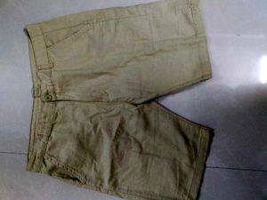 Khaki linen Cargo Shorts h&m