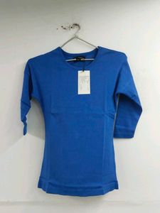 Women's Elegant Blue 3/4 Sleeve Top