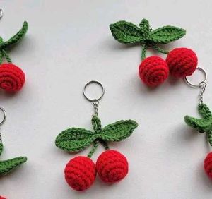 Cute Crochet Sun Keychain