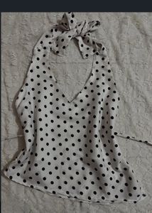 Polka Dot Halter Neck Top