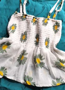 Floral White Crop Top
