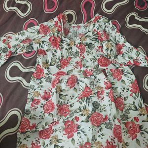 Floral Midi Dress with V-Neck
