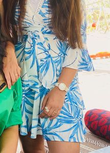 Boho Tropical Print Wrap Dress