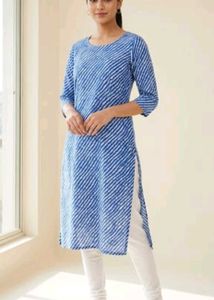 Blue Striped Crepe Kurta