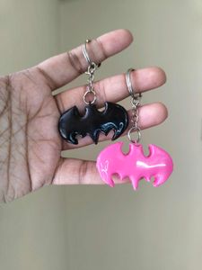 Batman Symbol Black Pink Keychains (2-Pack)