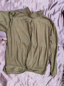 Chic Mock Neck Twist Front Top