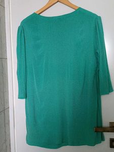 Green V-Neck Top