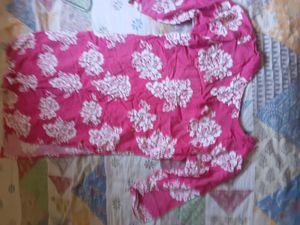Pink Kurta with Floral Print