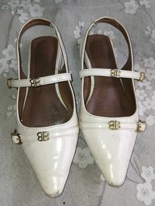 Women's White Slingback Heels