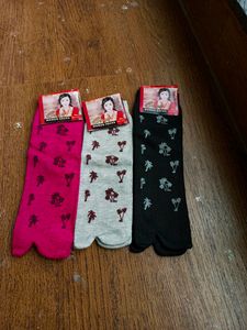Pair Of 3 Printed Ladies Socks