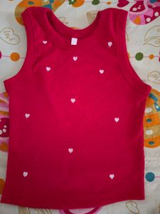 Red Heart Print tank top
