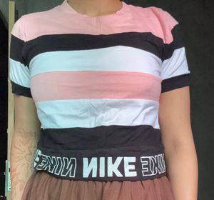 Nike Striped Crop T-Shirt