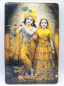 Krishna Radha crystal bubble frame 12x18 inch