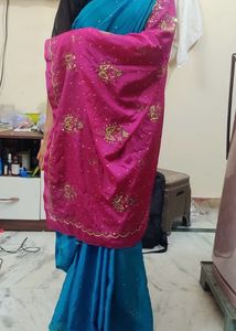 Only Rs499 Blue Magenta Colour Saree