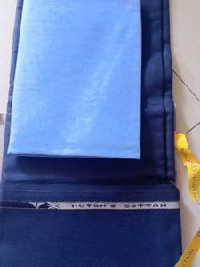 Kuton's Cotton Shirting Fabric - Blue