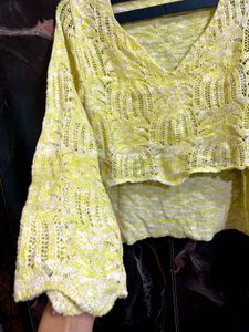 Yellow Cropped cute top