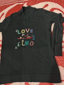Cute Love Elmo Graphic Print Turtleneck Top