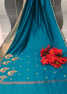 Feroza Embroidered Peacock Saree Zaree Patta