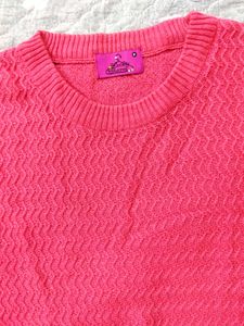 Pink full sleeves Knit Sweater