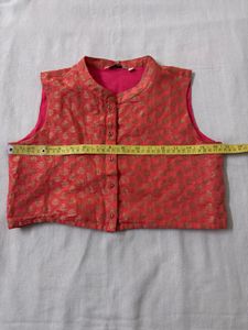 Banarsi Silk Brocade Crop Blouse/ Top