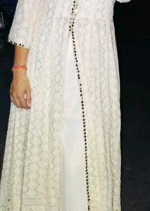 Elegant White Sequined Kurta Set