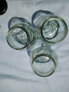 Set of 3 Glass Jars with Lids