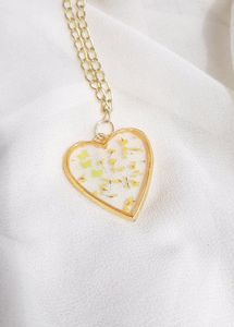 Yellow flower With Butterflies Pendant