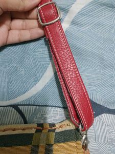Unique Plaid &amp; Crochet Crossbody Bag