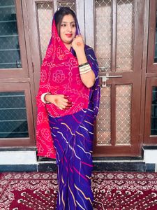 Vibrant Bandhani Print Saree
