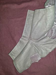 Elegant Silver Brocade Saree with Blouse -new item