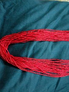 Vibrant Red Beaded Necklace