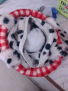 Cute Dalmation Print Plush Handbag,slightly used