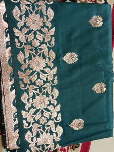 Emerald Green Banarasi Silk Fabric