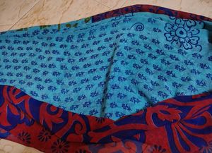 Blue Floral Print Saree with blouse