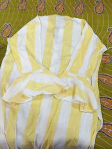 Striped Yellow &amp; White Kurta
