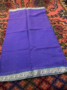 Elegant Purple Saree with Silver Border