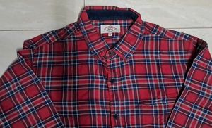 Red &amp; Blue Plaid Flannel Button-Down Shirt