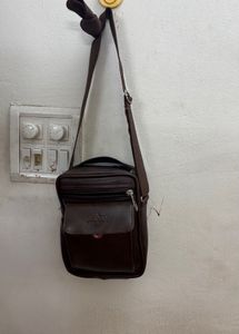 Brown Faux Leather Crossbody Bag