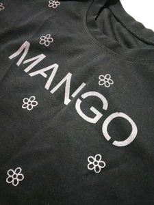 Mango Black Floral T-Shirt