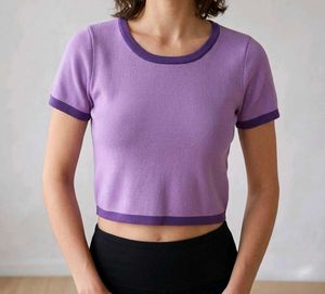 Lavender Knitted Crop Top 🪻✨