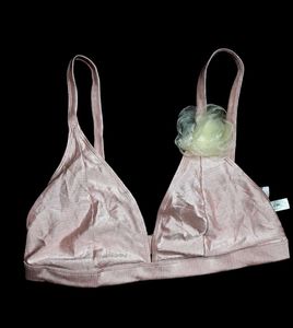 Pink Floral Detail Bra / Bikini Top