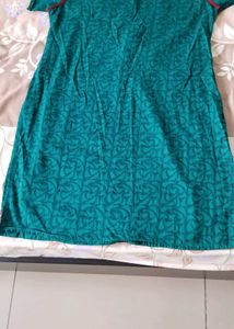 Teal Paisley Print Kurta - Free Delivery
