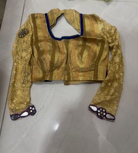 Lehnga Choli Golden With Lemon Green